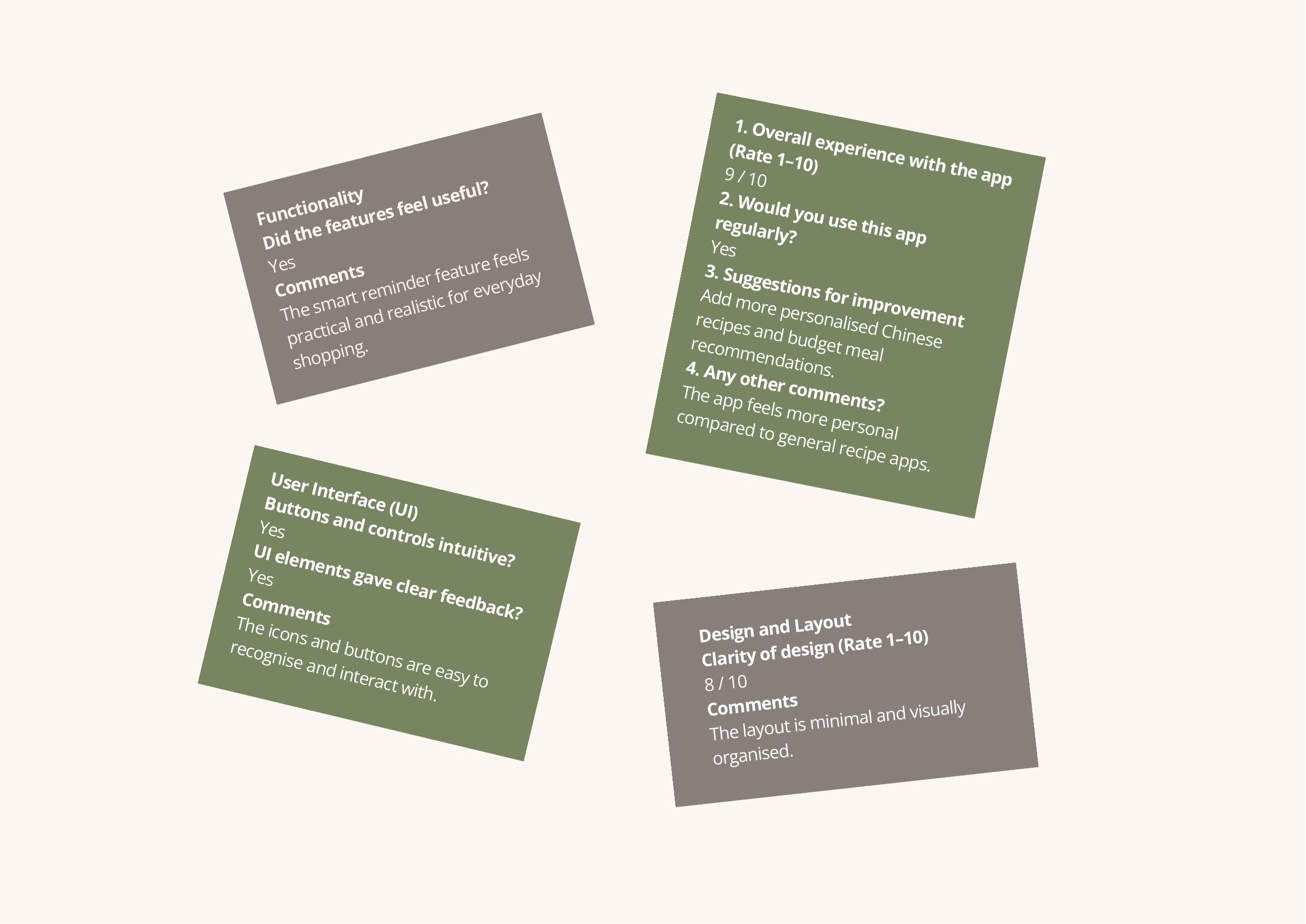 MealMate user testing feedback and final refinements