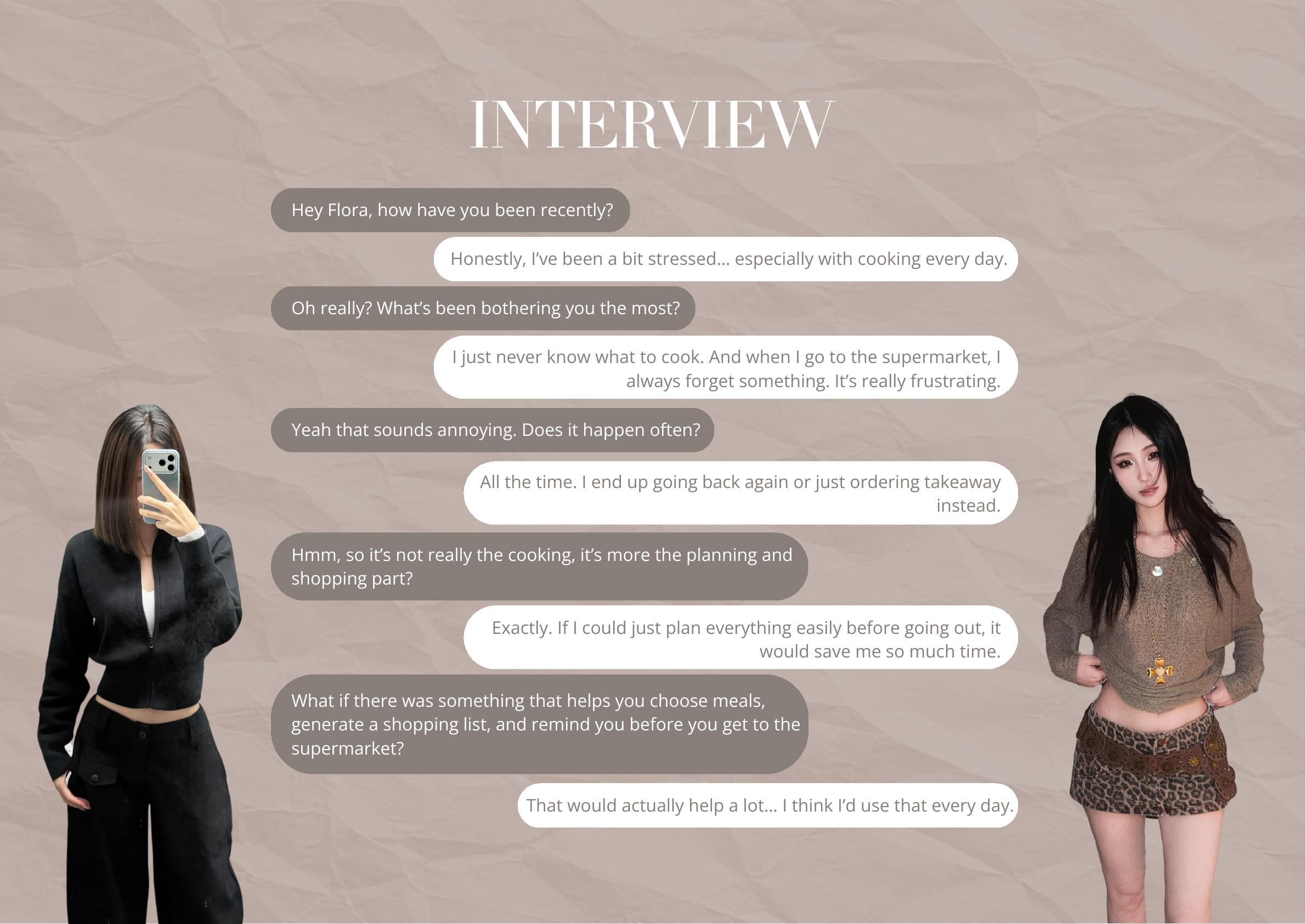 MealMate user interview with Flora