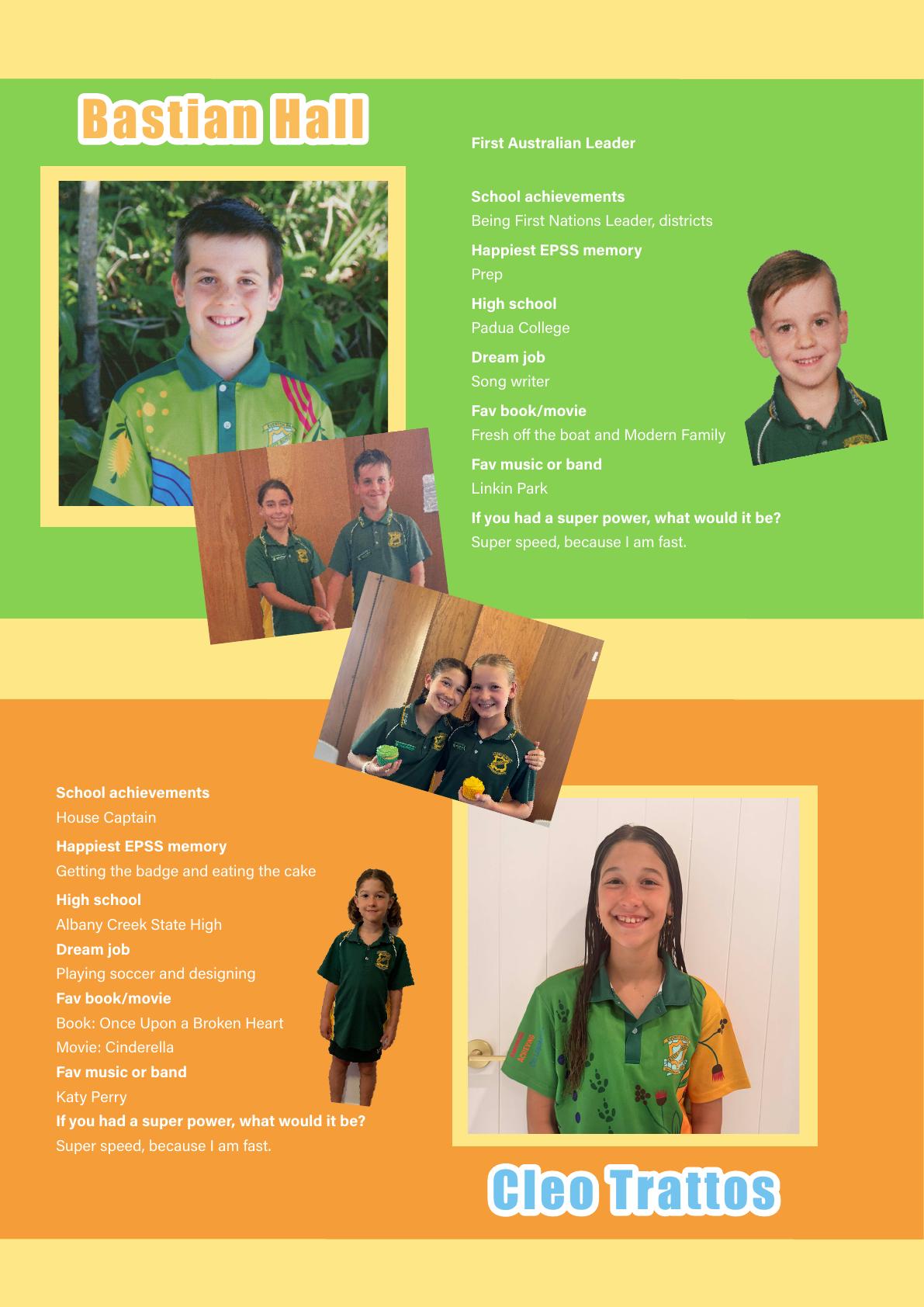 Student profile yearbook page